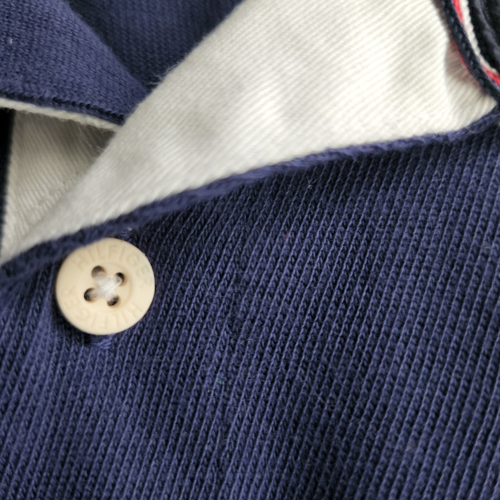Tommy Hilfiger Classic blue Short Sleeve polo shirt medium custom fit - Picture 10 of 14